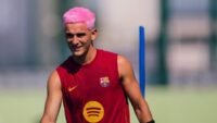 Gavi, en el entrenamiento previo al partido contra el Racing. Foto: SPORT