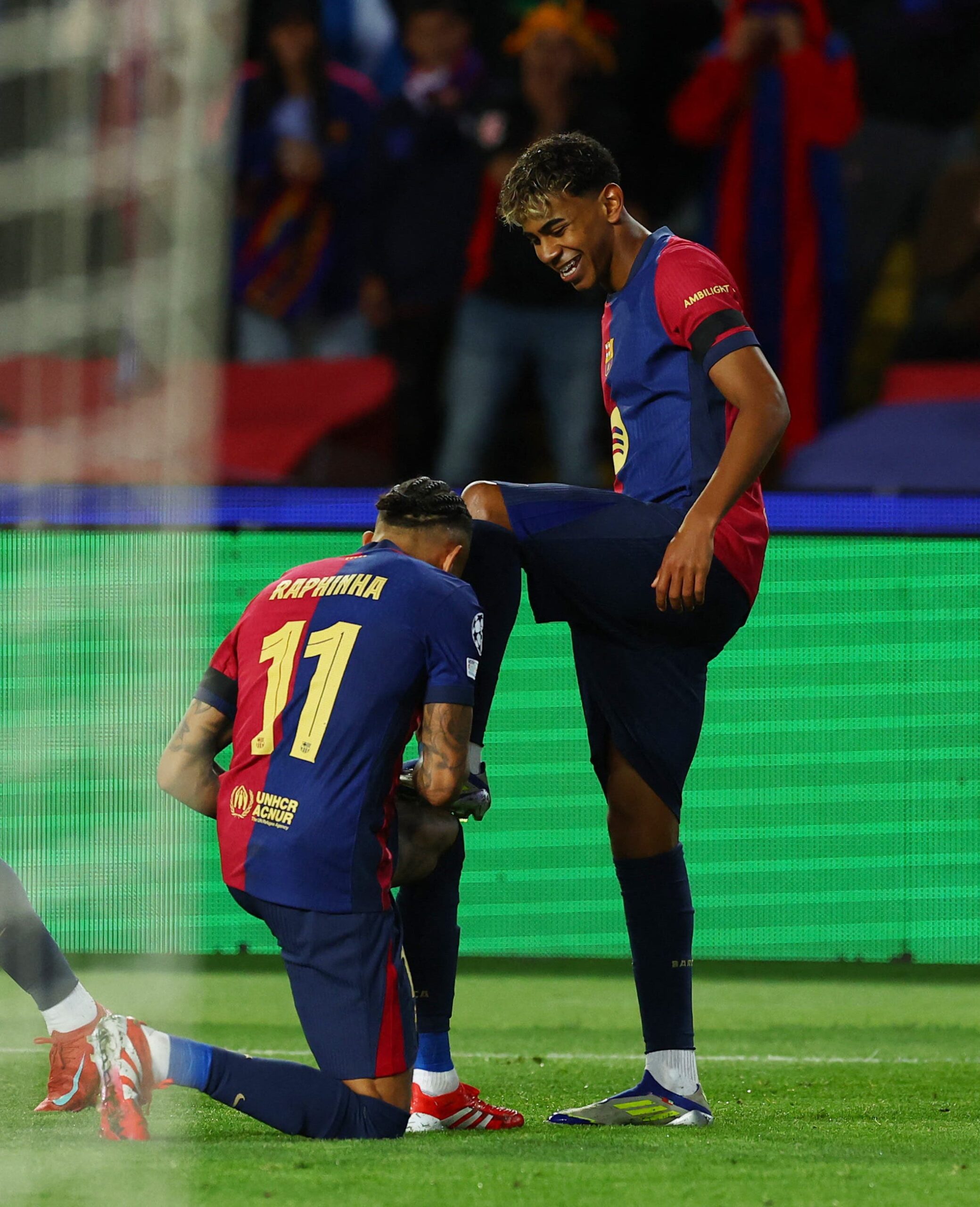 Lamine y Raphinha. Fuente: BeinSport