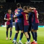 El Barça celebrando un gol
