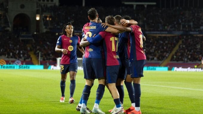 El Barça celebrando un gol