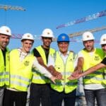 Laporta y algunos jugadores en las obras del Camp Nou