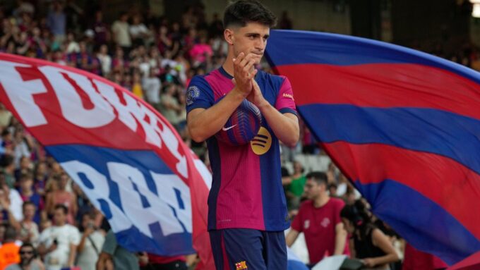 Pau Víctor en la presentación de la plantilla del Barça de la pasada temporada.