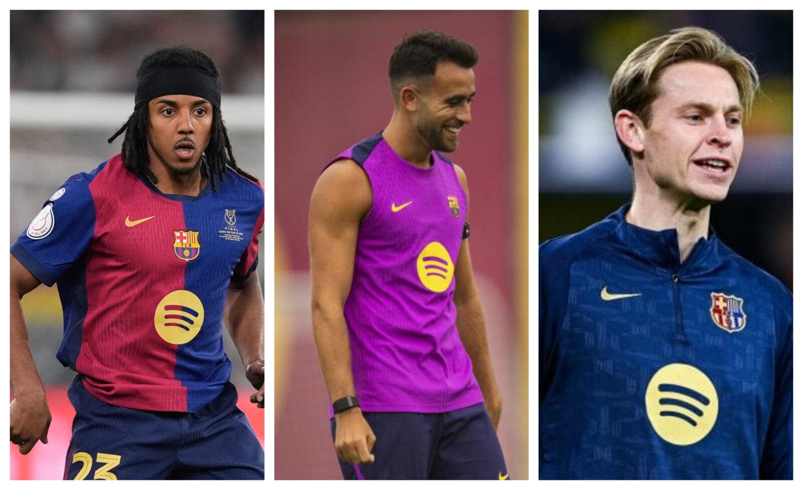 Jules Koundé, Eric García, Frenkie de Jong. Fuente: Propia