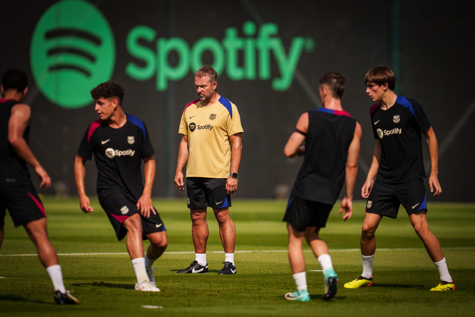 Una sesión de entrenamiento del Barça durante la pasada temporada