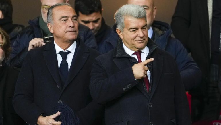 Rafa Yuste con Joan Laporta.