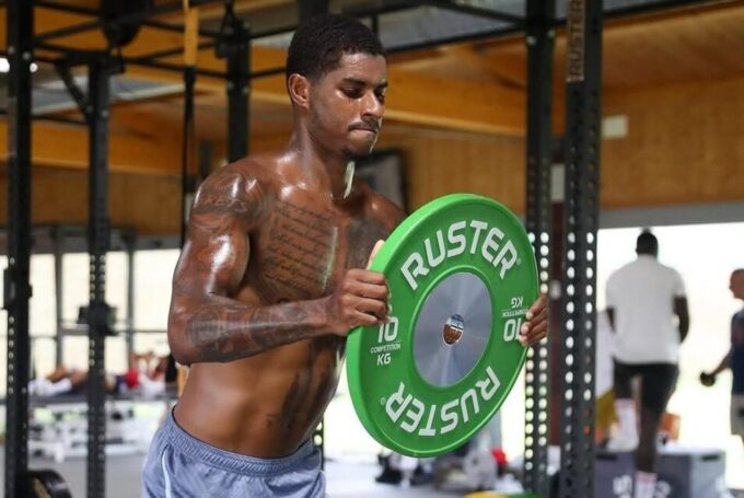 Marcus Rashford entrenando este verano antes de llegar al Barça
