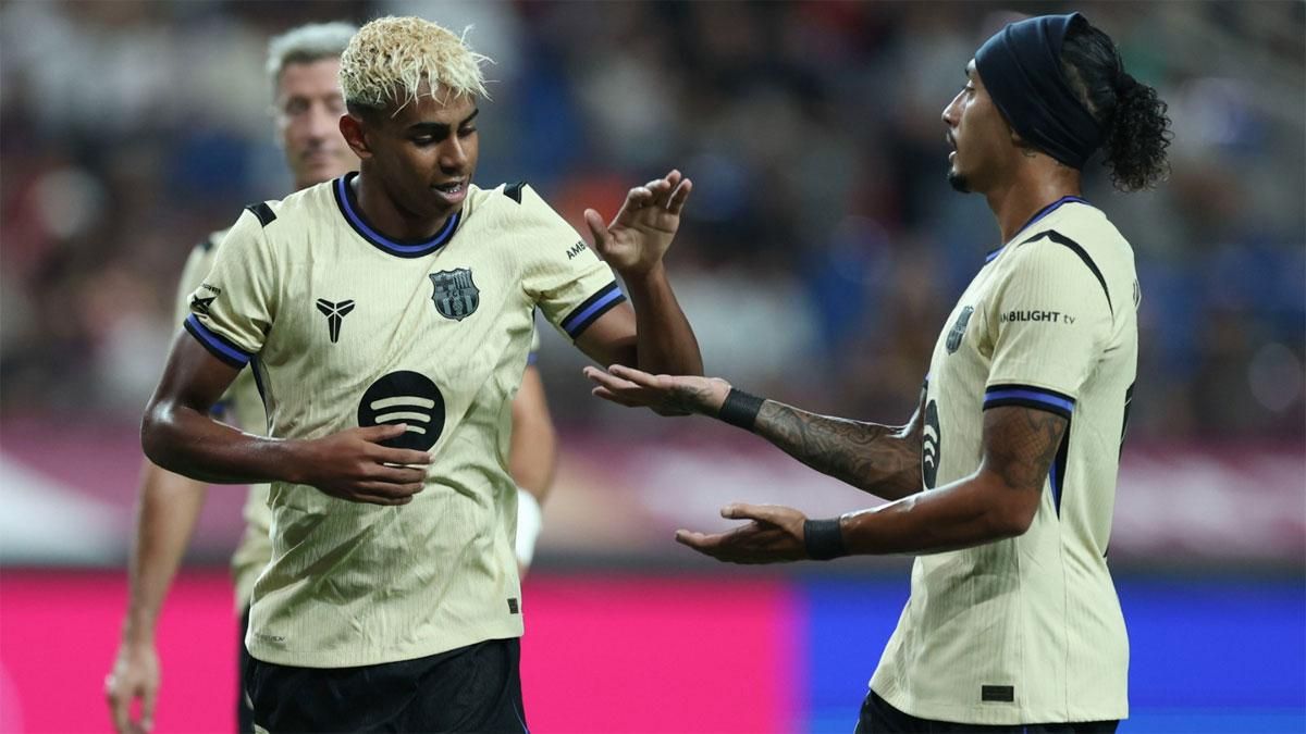 Lamine Yamal, Raphinha y Lewandowski en la victoria del Barça ante el FC Seoul
