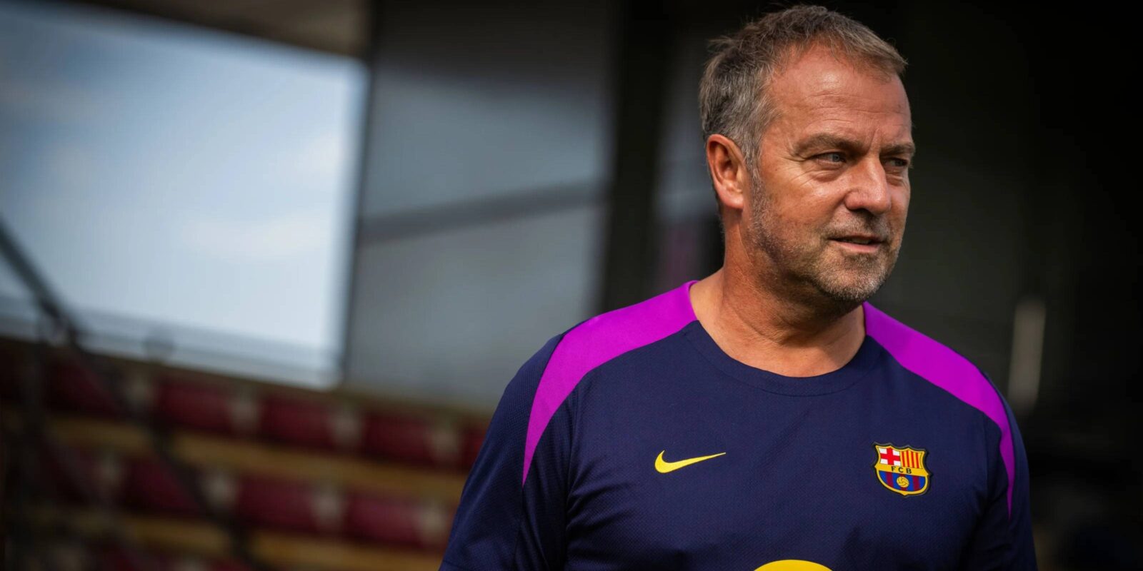 Hansi Flick en un entreno