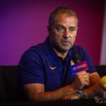 Hansi Flick en la rueda de prensa en Corea, previa al partido del Barça ante el FC Seoul