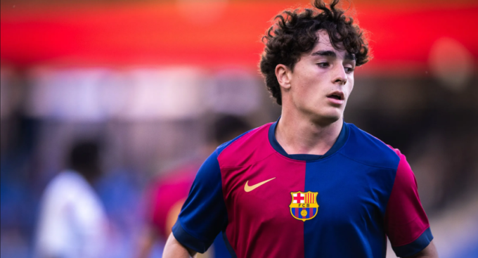 Jan Virgili jugando con el Barça Atlétic la temporada pasada