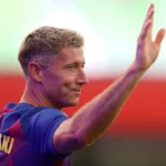 Robert Lewandowski en la presentación de la plantilla del Barça antes del inicio del Trofeo Joan Gamper