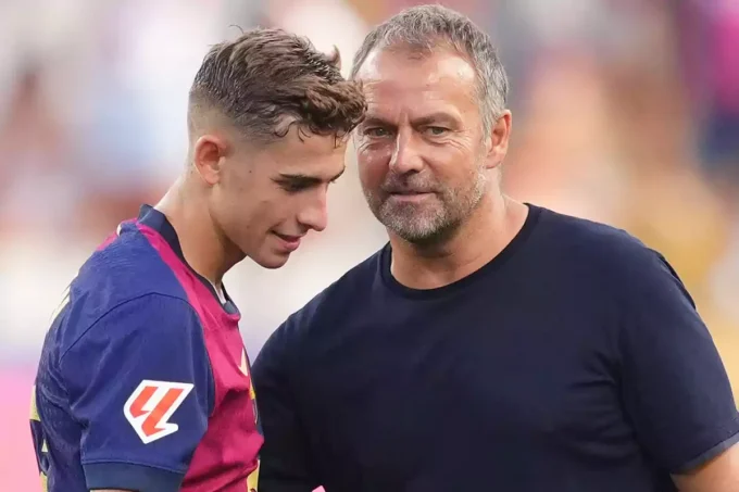 Hansi Flick y Fermín López