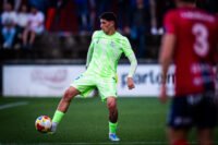 Patricio en el partido ante el Olot