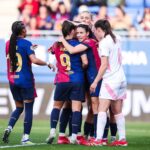 El FC Barcelona femenino en el último partido ante el Madrid CFF.