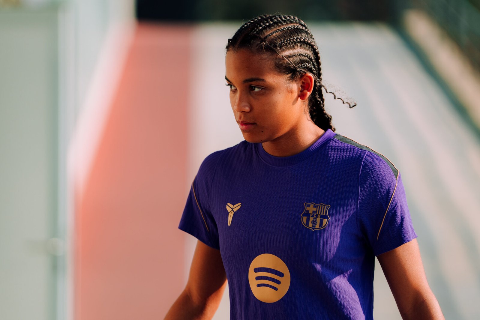Vicky Lopez en la previa del Real Sociedad vs Barça Femení