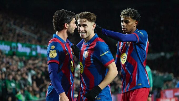 El Barça ganando al Racing en Copa