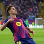 Fermín López marca un doblete en la primera parte del Barça-Olympiakos