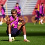 Lamine Yamal en un entrenamiento