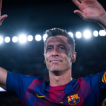 Lewandowski en su despedida. Fuente: FC Barcelona