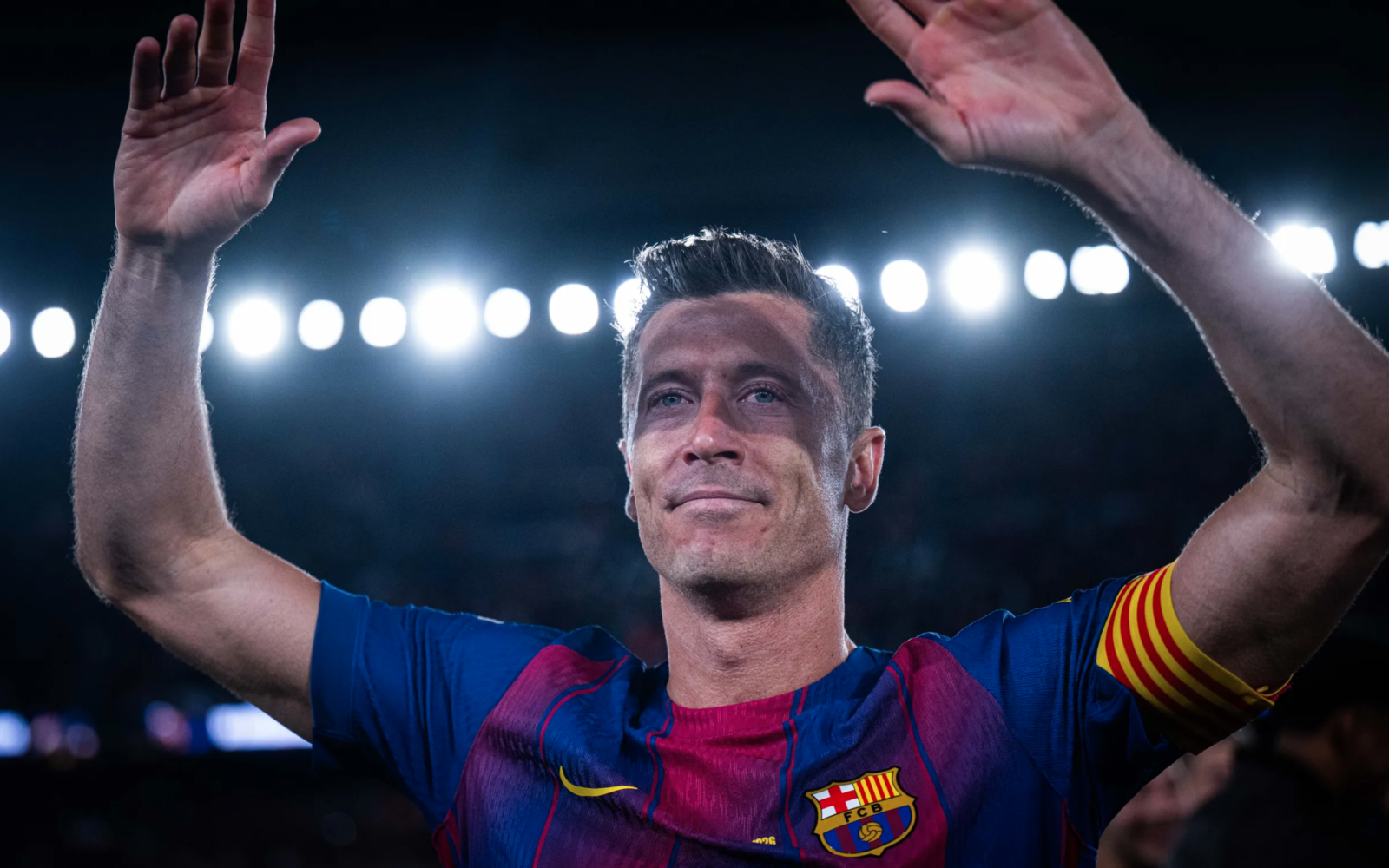 Lewandowski en su despedida. Fuente: FC Barcelona