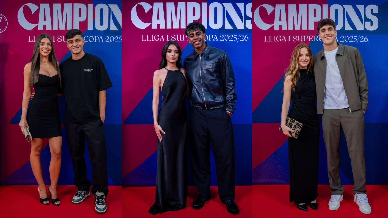 Los jugadores del FC Barcelona junto a su parejas.