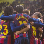 El Barça celebrando gol