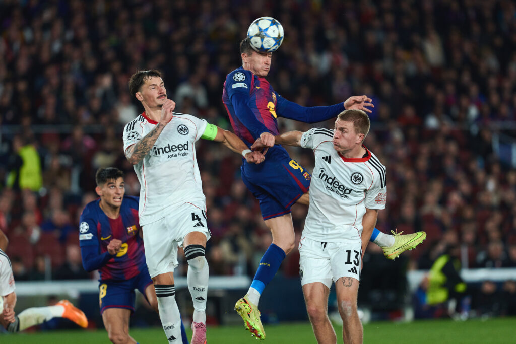Robert Lewandowski en el Barça-Eintracht de Champions League
