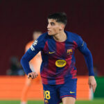 Gerard Martín en el Camp Nou frente al Eintracht