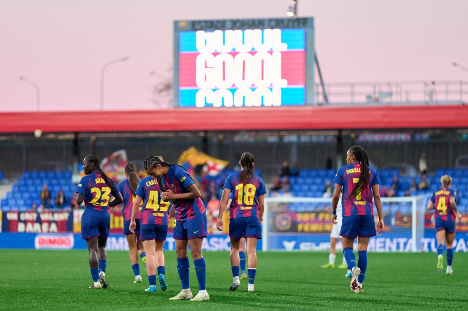 Esmee Brugts celebrando un gol. Fuente: FC Barcelona