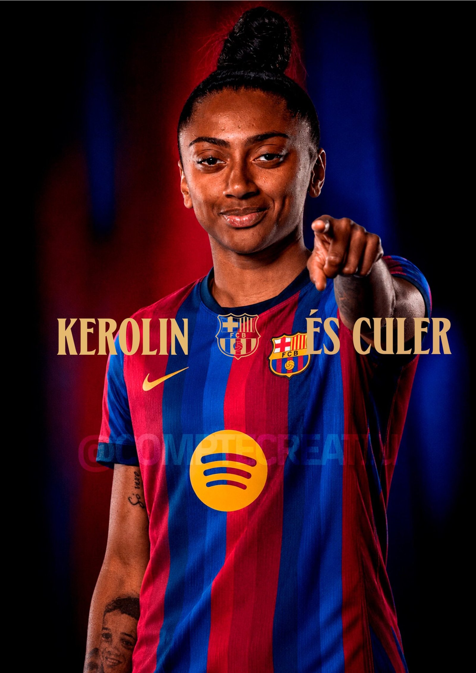 Kerolin Nicoli con la camiseta del Barça - Fotomontaje