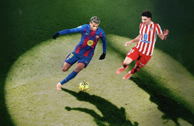 La publicación del Barça en redes sociales con Julián Álvarez y Lamine Yamal