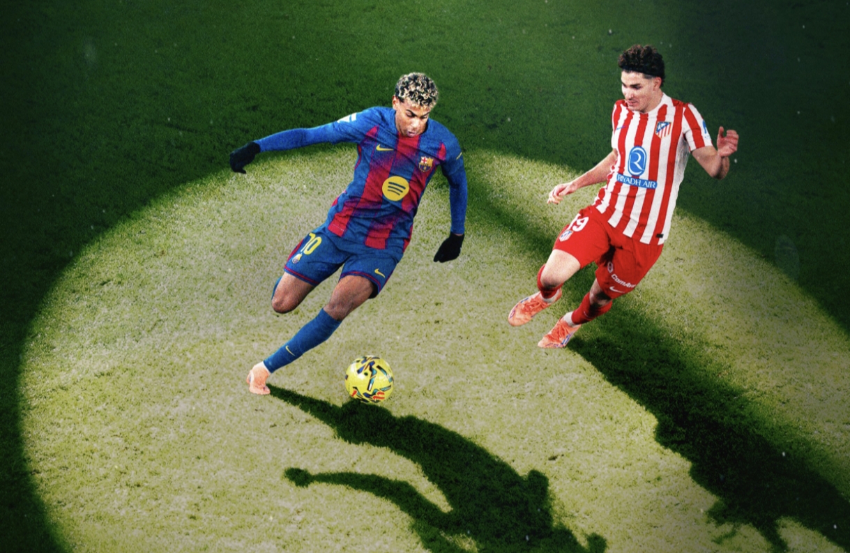 La publicación del Barça en redes sociales con Julián Álvarez y Lamine Yamal