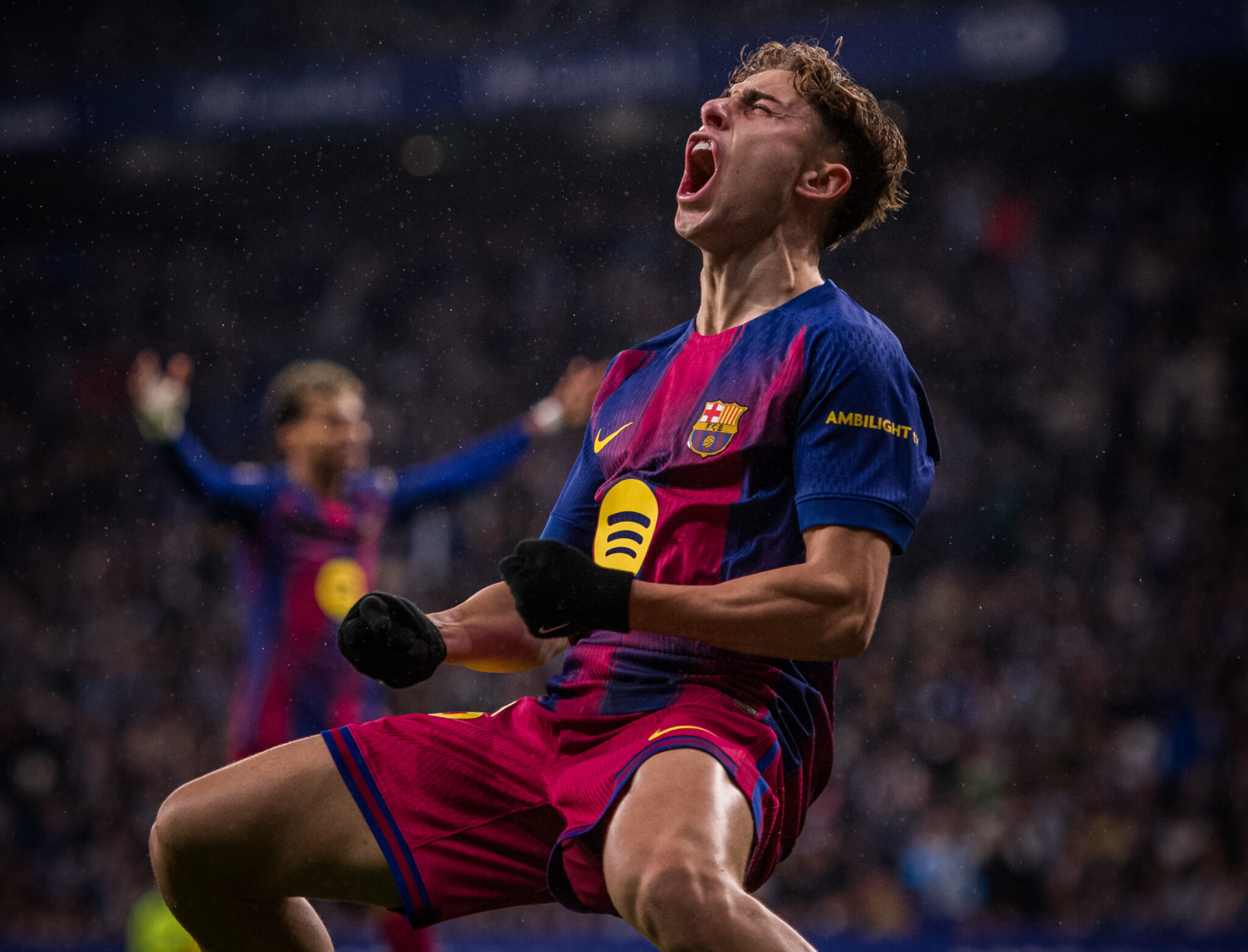 Fermín celebrando su asistencia