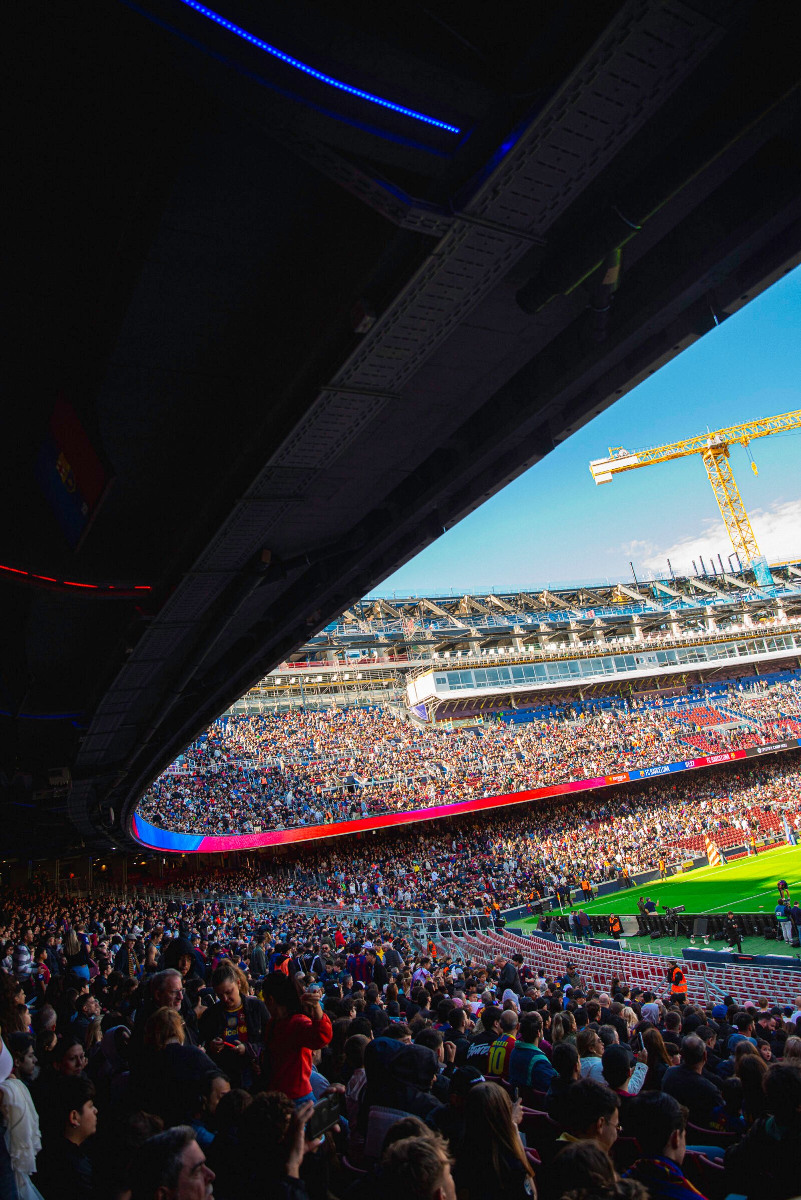 Graderío del Camp Nou en el primer entrenamiento