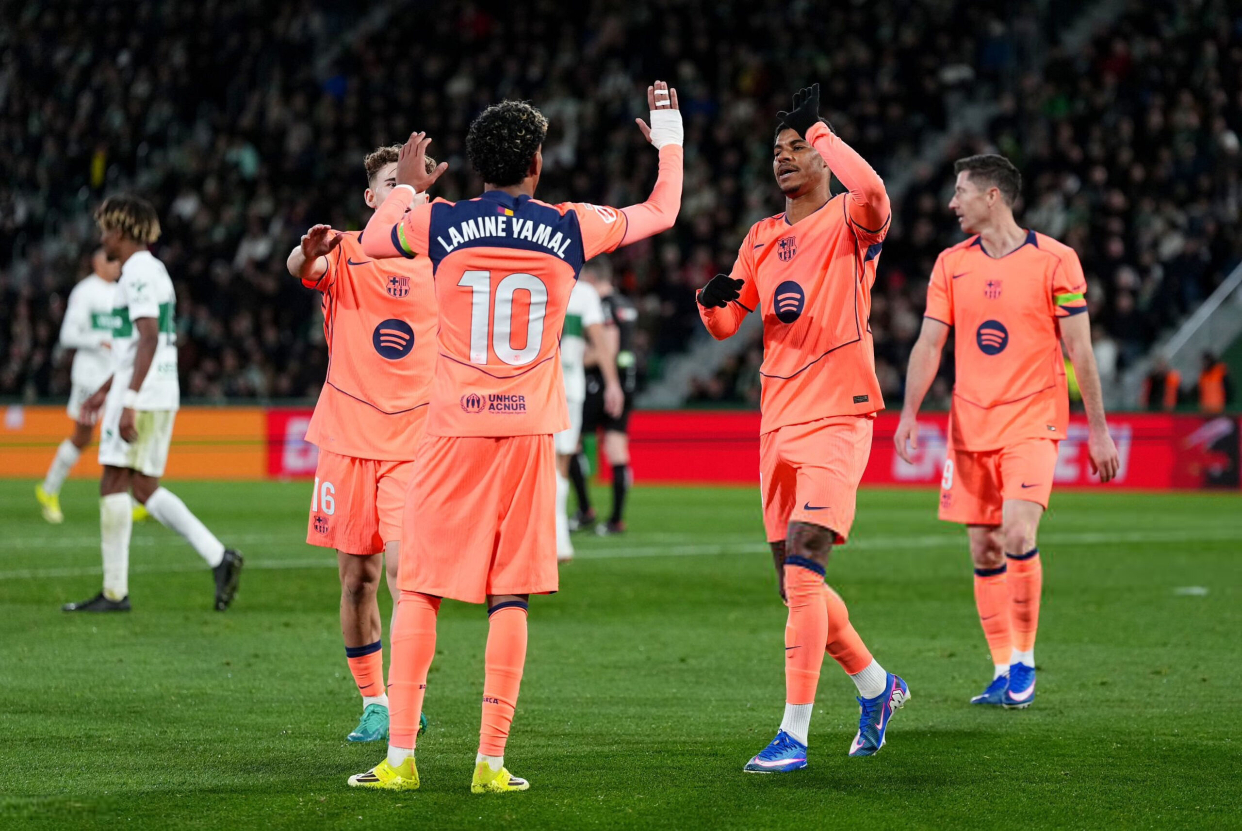 Lamine, Rashford y Fermín