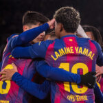 Foto del grupo en el partido ante el Atlético de Madrid