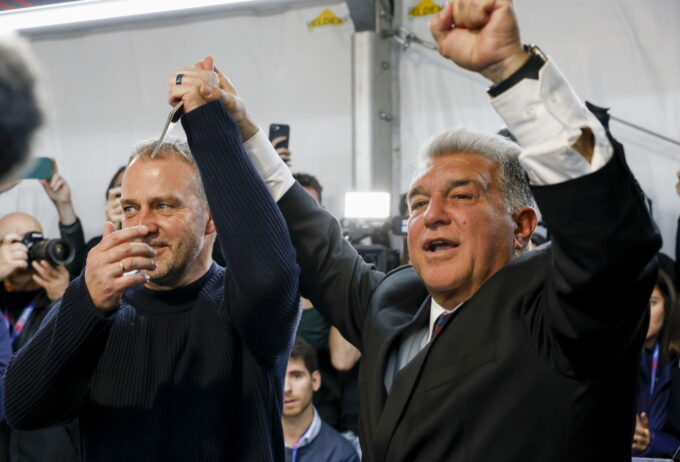 Joan Laporta y Hansi Flick.