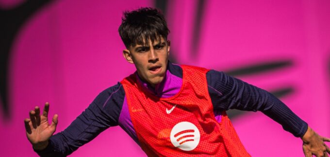 El canterano durante una sesión de entrenamiento