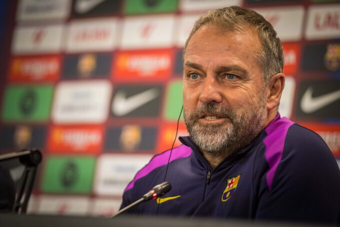 Hansi Flick en la rueda de prensa previa al Betis