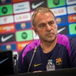 Hansi Flick en la rueda de prensa previa al Clásico.