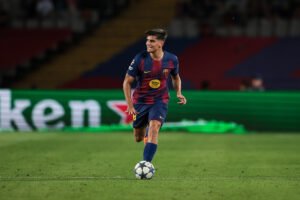 Gerard Martín en un partido de Champions esta temporada. Foto: FC Barcelona