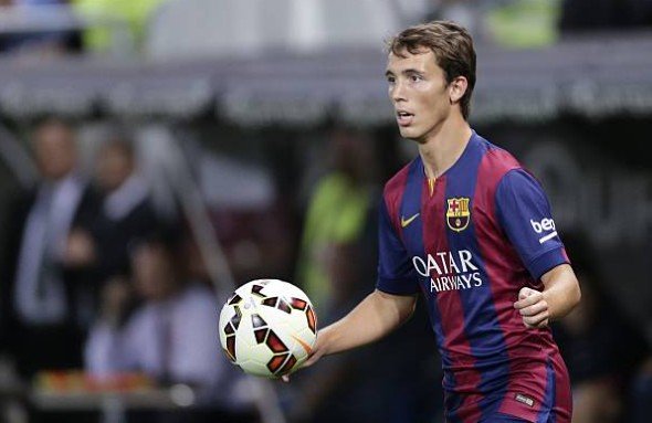 Grimaldo con la camiseta del Barça