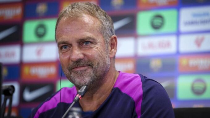 Hansi Flick en rueda de prensa