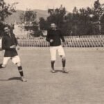 Joan Gamper jugando un partido con el Barça