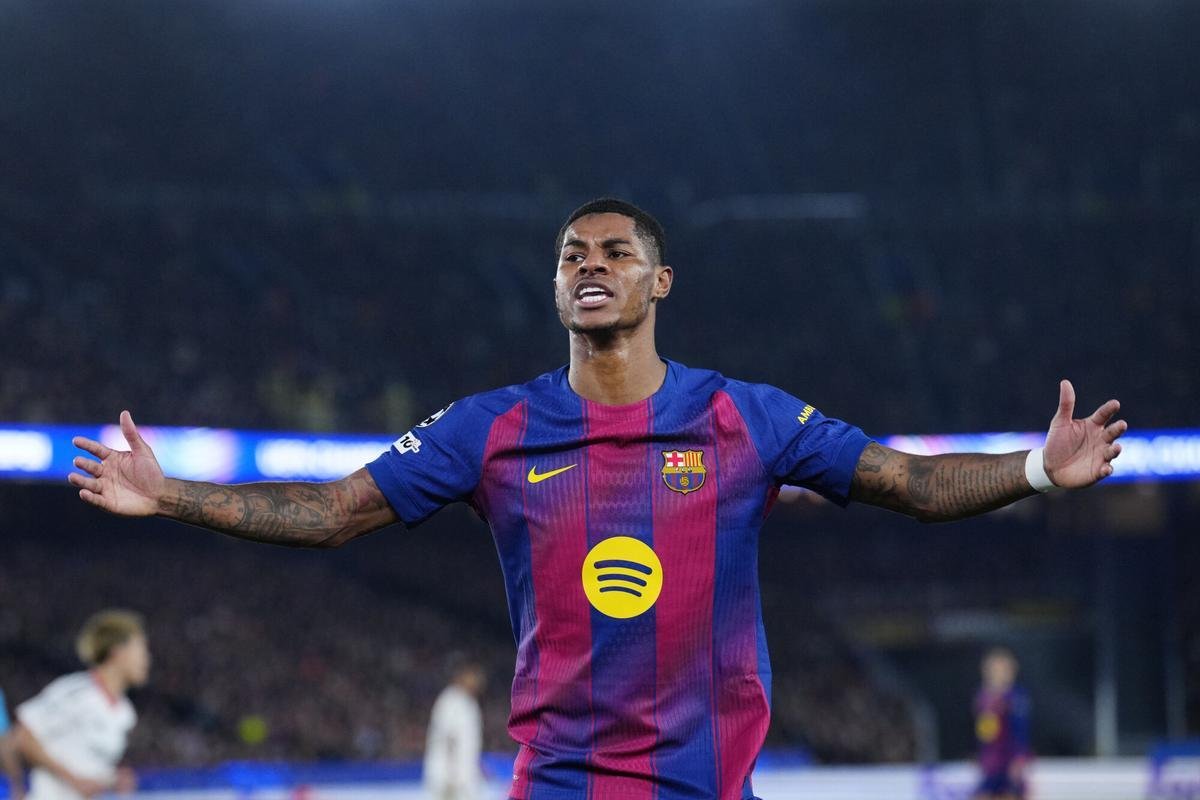 Rashford disputando un partido en el Spotify Camp Nou. Fuente: Getty Images