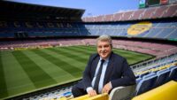 Laporta, ante su 'último' partido en el Camp Nou. Foto: SPORT