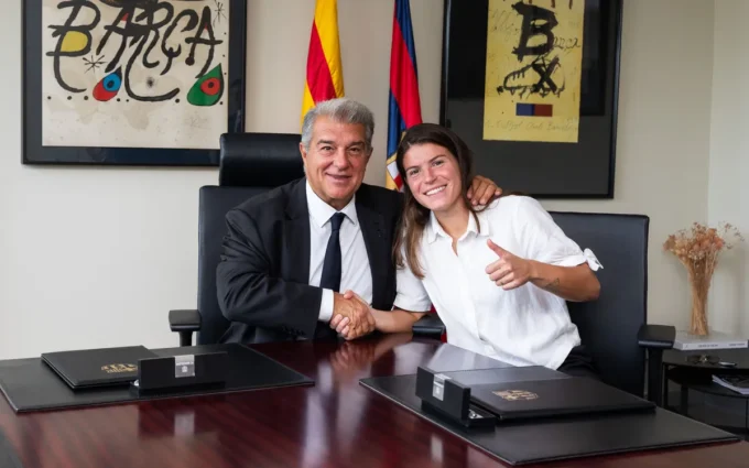 Joan Laporta y Gemma Font