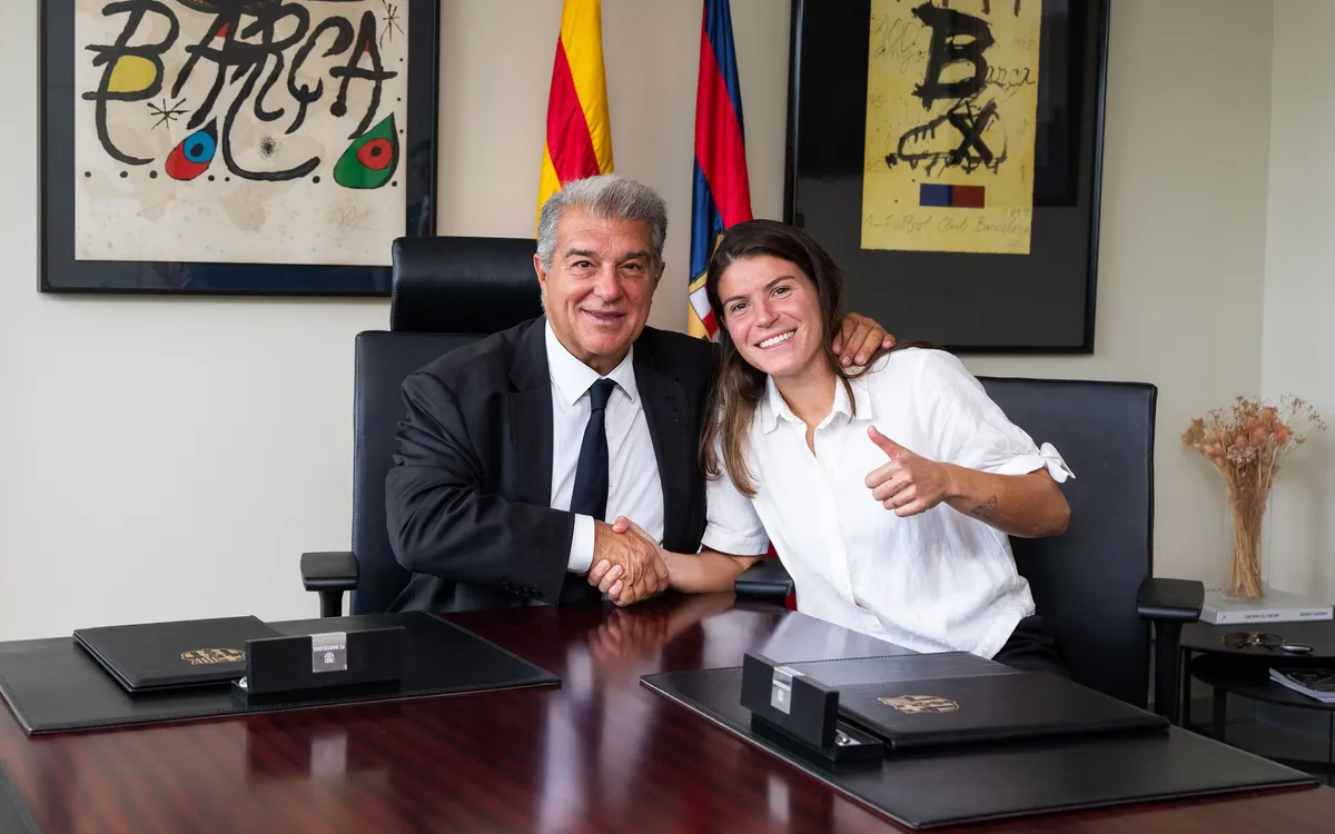 Joan Laporta y Gemma Font