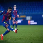 Oscar Ureña, durante el Barça B - Andorra. Foto: FCB