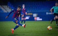 Oscar Ureña, durante el Barça B - Andorra. Foto: FCB